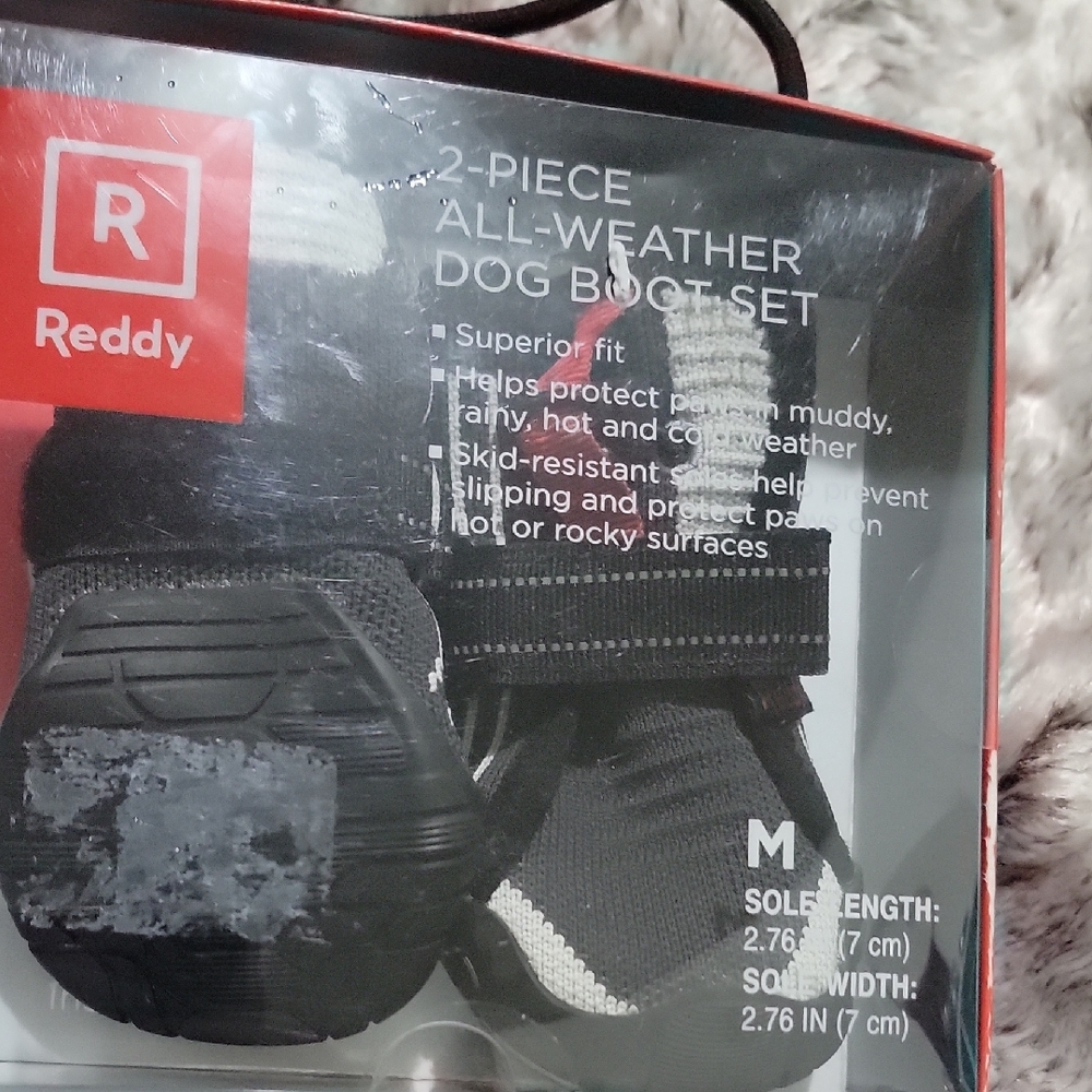 Reddy All-Weather Dog Boot Set - Red and Black